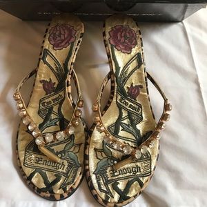 Jewelry stones detail sole 2.5” heel.